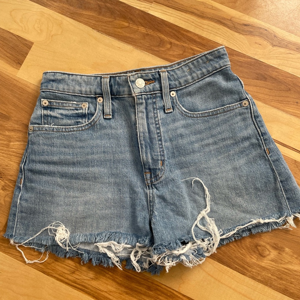 Madewell Light Blue High Rise Jean Shorts